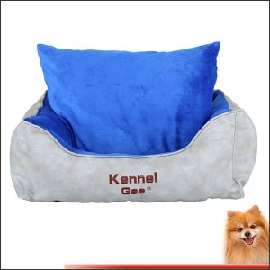 Cheap dog bed for sale artificial leather and short plush pp cotton pet bed china factory for sale