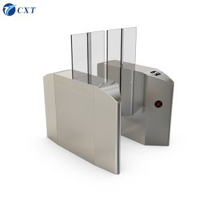 China Glass Sliding Turnstile with AC220 Voltage and Tempered Glass Stainless Steel Construction for Secure Access Control on sale