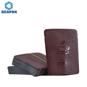 Accept Custom logo and printing Aluminum Foil Small Coffee Pouch 3 Side Sealed