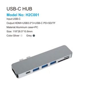 USB Type C LAN Adapter 6-in-2 USB C Hub with 3 USB 3.0 Ports and RJ45 Gigabit