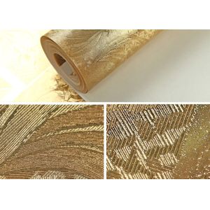Luxurious Modern Style Wallpaper with Removable Gold Foil Material , Geometric