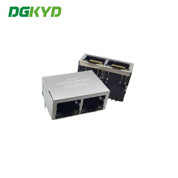 Quality Double Port 1x2 Rj45 Cat6 Connector with Transformer Modular Jack wholesale