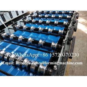 Advanced metal Roofing Sheet Roll Forming Machine With Double Chains Drive 0.3mm