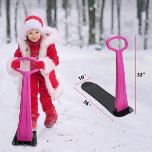 10'' Board Width Kids Plastic Folding Snow Scooter Kick-Scooter Sledge for