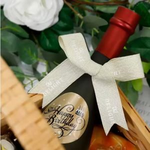 Custom Embossed Ribbon for Craft Packaging Sustainable Polyester Glitter Satin