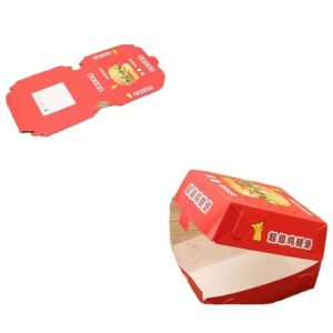 Wholesale Custom Biodegradable Burger Boxes Clam Shell Takeout Paper Packaging
