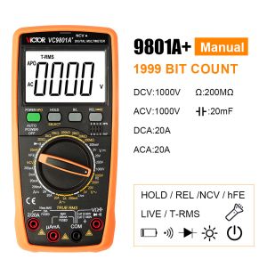 Victor VC9801A+ 9801 Pocket Multimeter True RMS Temperature Capacimetro