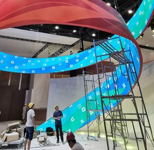 Cheap Customizable Flexible Screen Adaptable LED Curved Screen With 16 Bit Color Processing for sale