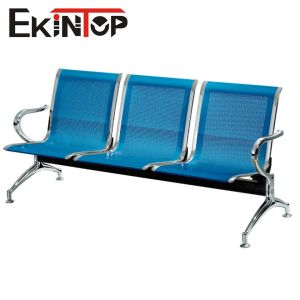 China Stainless Metal Reception Chairs , 3 Seater Tandem Chair For Public Bank Hall on sale