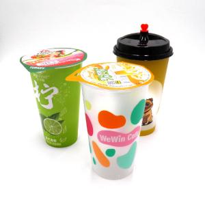 China Disposable 20oz 24oz Coffee Milk Tea Plastic Cups With Lids Molding 5000PCS on sale
