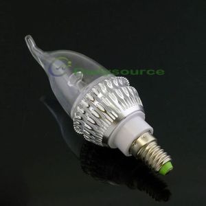 Cheap Warm Light Silver Metal Shell AC86V-260V TOPIN E14 3W Decoration LED Candle Bulb Lamp for sale