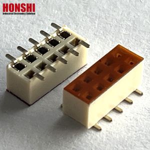 China Female Header Connector Double Row White Pitch 2.54mm H7.1 10p SMT Type PA6T PCB Board on sale