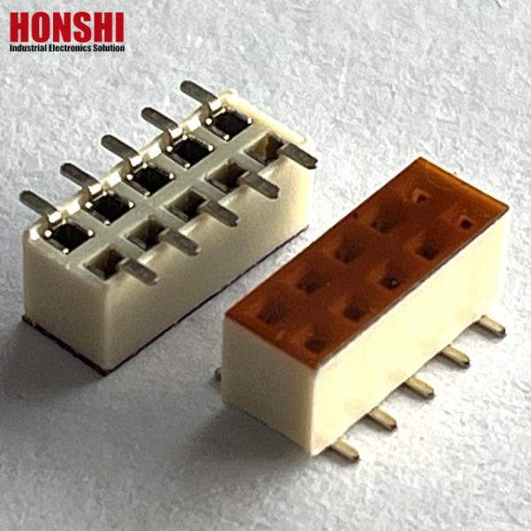 Quality Female Header Connector Double Row White Pitch 2.54mm H7.1 10p SMT Type PA6T PCB Board wholesale