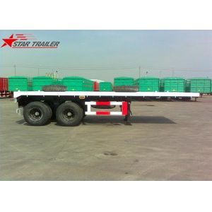 2- Axis 40 Foot Flat Deck Semi Trailer Baffle 8 Tires 13T FUWA Axles In Yellow