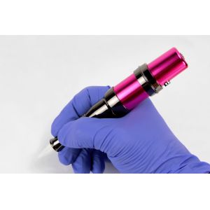 Rose Red Semi Permanent Makeup Rotary Pen Tattoo Machine With Double Pins For