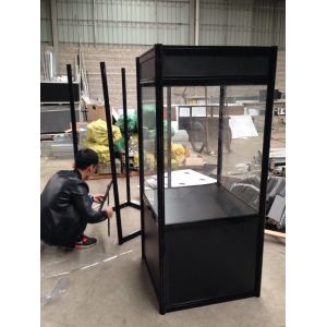 1000mm(W) Glass Display Cabinet with storage, Aluminum Double Door Glass Display