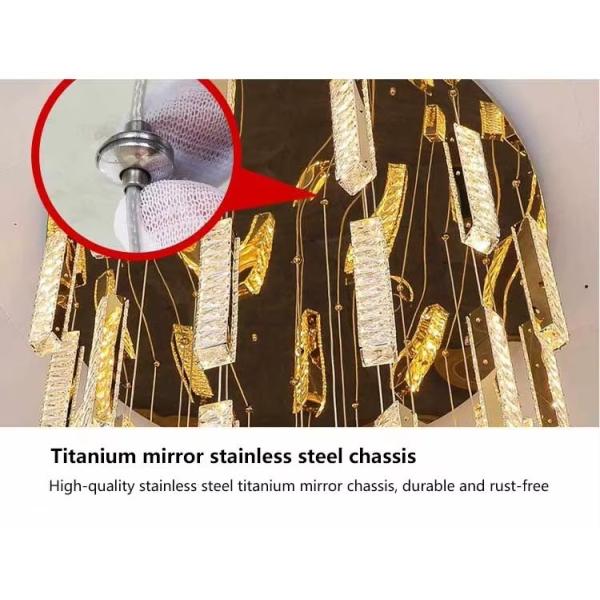 3000K-6500K Color Temperature Crystal Chandelier LED Ring for Modern Hotel Lobby Staircase Villa