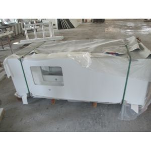 White Quartz Solid Stone Countertops For Kitchen 2.5 G / Cm3 Bulk Density