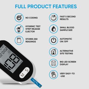 2023 New Accurate Blood Glucometer Monitor Machine Medical Blood Sugar Tester