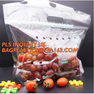 fresh fruit bag with vent hole for grape tomato cherry, fruit packaging anti-fog