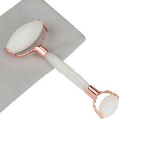 Noiseless Amethyst White Face Roller Quartz Double Sided Jade Roller