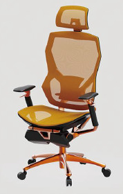 Executive Rolling Ergonomic Computer Desk Chair Yellow Adjustable Lumbar Office