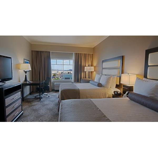 Quality Melamine plywood hotel Guest room furniture liquidators Guest rooms Wall panels with Wood Headboards and Long Desk Table wholesale