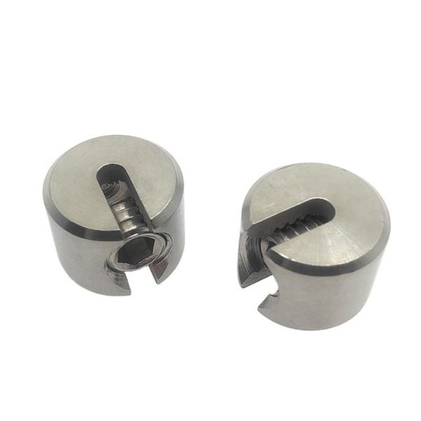 Small Single Pivot Wire Cable Clamp in Polished 316 Stainless Steel for 3mm Rope