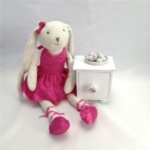 China Custom Stuffed Animal Toy Baby Comforter Plush Bunny Wearing Dress ODM OEM on sale
