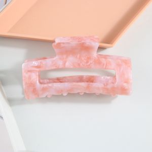 Acrylic Square Hair Claw Black And White Check And Leopard Print Hair Clip For