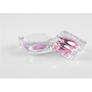 Empty Plastic Cosmetic Cream Jars ISO9001 Hot Stamping OEM With Screw Cap