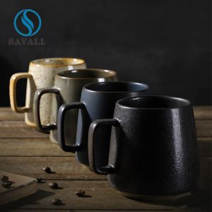 Rustic Porcelain Coffee Cup With Handle