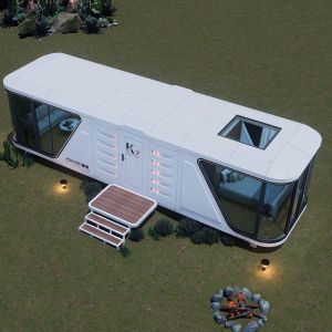 Steel Structure Green Mobile Capsule House Futuristic Waterproof Office Building Shop & Workshop With Toilet
