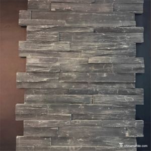 China Black Slate Stone Wall Rockface Cladding , Slate Cultured Stone Wall Panels on sale