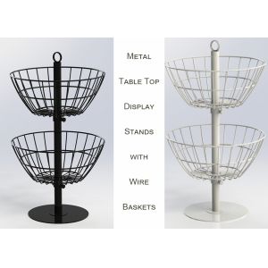 2 Baskets Metal Table Top Display Stands