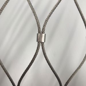 Silver Stainless Steel Balustrade Mesh , Custom Size Metal Mesh Stair Railing