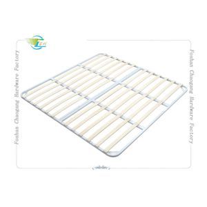 Space Saving Metal Bed Frame With Metal Base And Wooden Slats Foldable