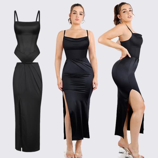 Quality Elastic Waist Maxi Bodycon Dress Custom Built In Corset Bodysuit for Women and Ladies wholesale