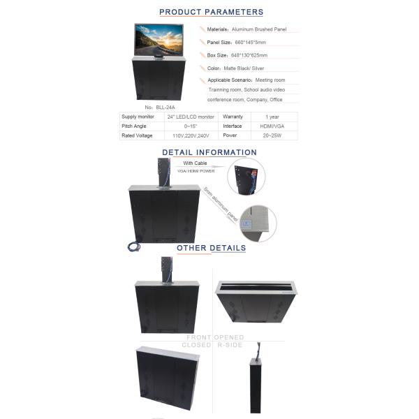 24 Inch Computer Monitor Pop Up Lift Panel Thickness 5MM