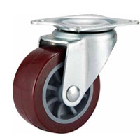 Red Swivel Small PU caster for light duty shelf, 2",2.5",3" light duty