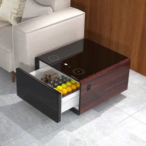 110-240V Metal Mini Coffee Table Refrigerator with Wireless Charge and Smart