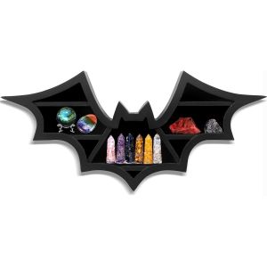 Customized Gothic Bat Shelf Crystal Rack Coffin Shelf-Spooky Floating Shelves