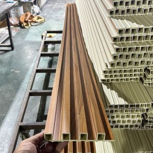 Chinese Factory WPC Fluted Wall Panel PVC Board Slatted WPC Panel for Interior