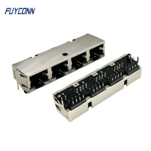 1x4 Ports 4*8P 32 Pin Female Socket PCB RJ45 Modular Jack Connector