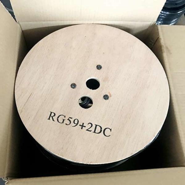 RG59U+2C 0.75MM2 Shotgun Coax Bulk CCTV Cable , Surveillance Camera Coaxial Cable