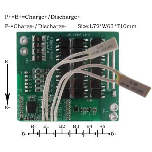 18.5V 30A 5S LTO Battery BMS 1.6mm Thickness for Lithium Ion Battery Pack