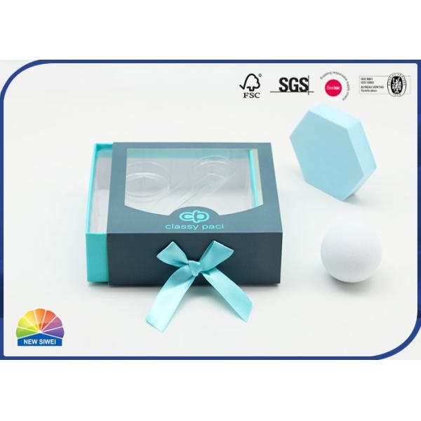 Quality Butterfly Knot Drawer Gift Box With PET Insert Die Cut Window wholesale