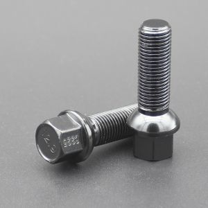 China Shank 39mm R13 Extended Lug Bolt Grade 12.9 For VW Series Dual Coating Black Finish on sale