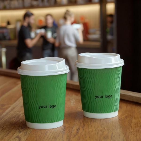 Quality Eco-friendly disposable paper cup with lid customized printing logo wholesale