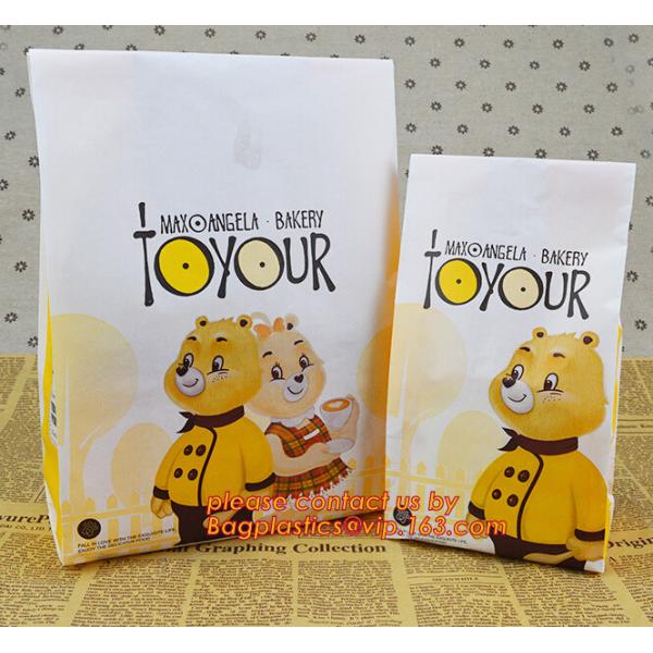 Quality Custom bread food paper bags with your own logo,Factory Supplier Eco-friendly Kraft Paper Bread Packaging Bag wholesale